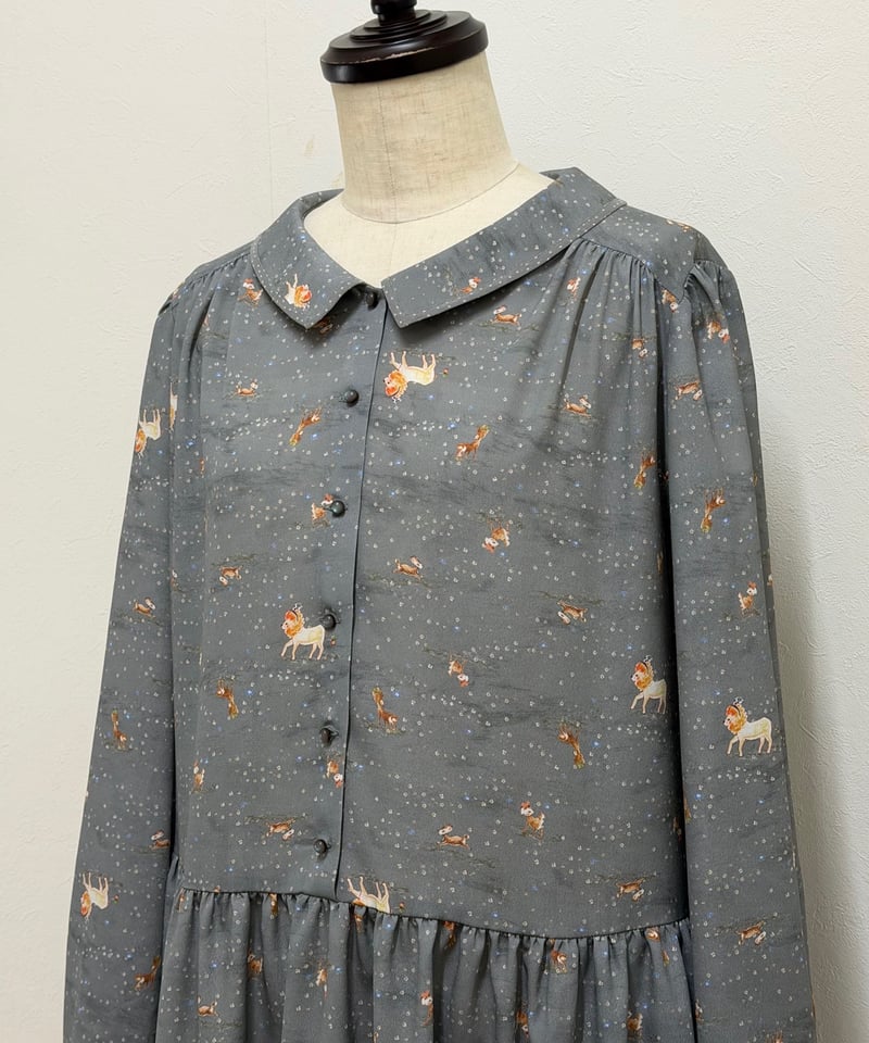 yukiemon】テキスタイルシックワンピース（デシン）（M・3L