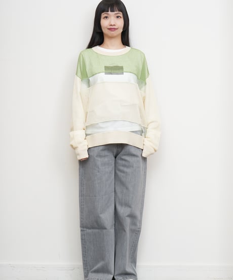 【Lallia Mû】バイカラーシアーニットプルオーバー_250213002253