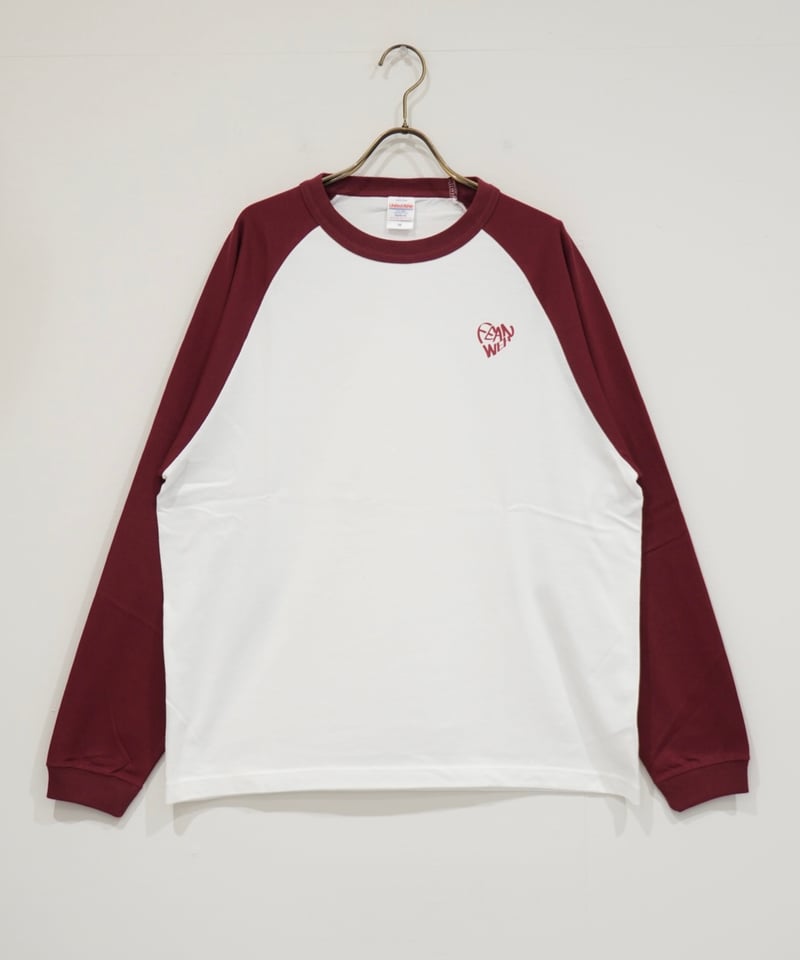 ザ・ストーンローゼズ ラグランロングスリーブ M ホワイト×ネイビー 6.2オンスヘビーウェイトロングスリーブTシャツ（ホワイト