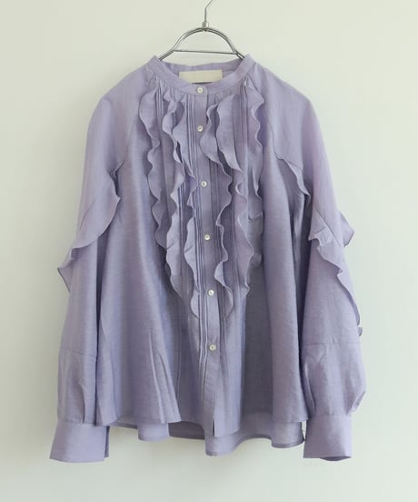 【MARILYN MOON】Ruffle&frill micro tuck blouse