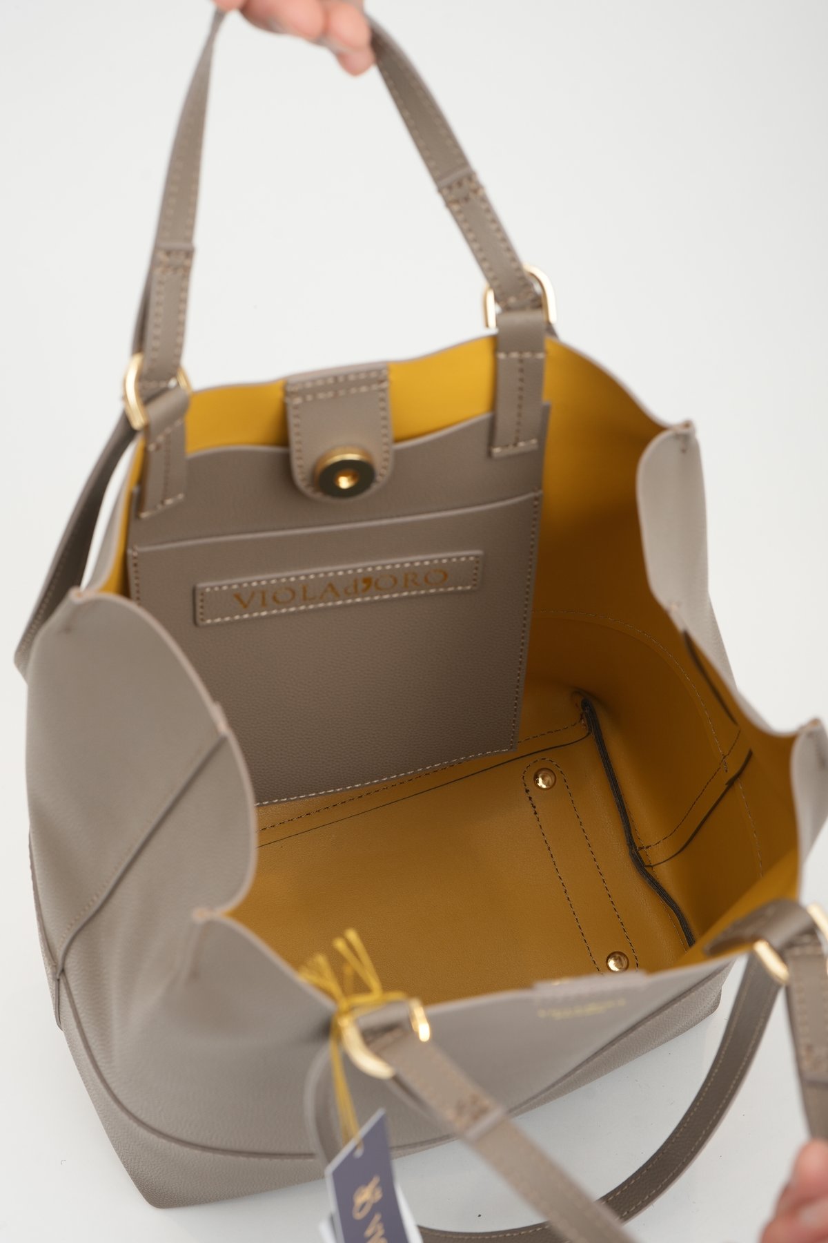 新品♡ドローム　本革　スウェード　イタリア製　ベージュ　コート　XS VIOLAd'ORO】SYDNEY イタリアンWフェイスレザートート縦型_