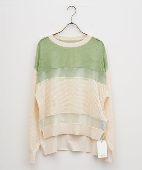 【Lallia Mû】バイカラーシアーニットプルオーバー_250213002253