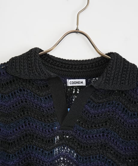 【COOHEM〈men's〉】ZIGZAG SUKASHI KNIT P/O_250326005062