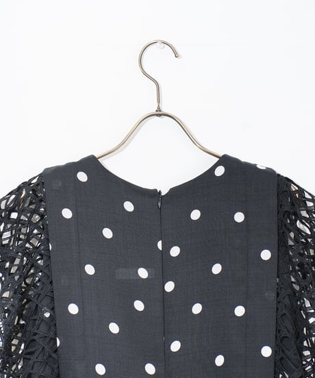 【Lallia Mû】クロッシェレースドットドレス_250408005963