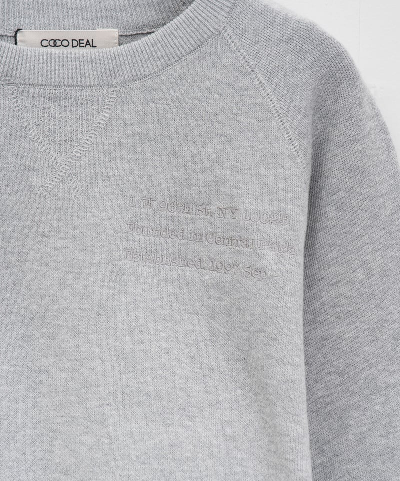 COCO DEAL】CLUBロゴ刺繍スウェットライクニット_250124001208