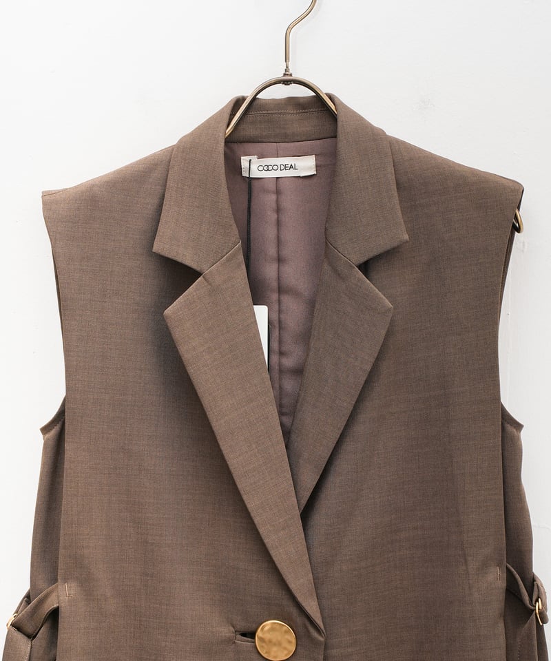 COCO DEAL デザインボタンサイドリボンジレ