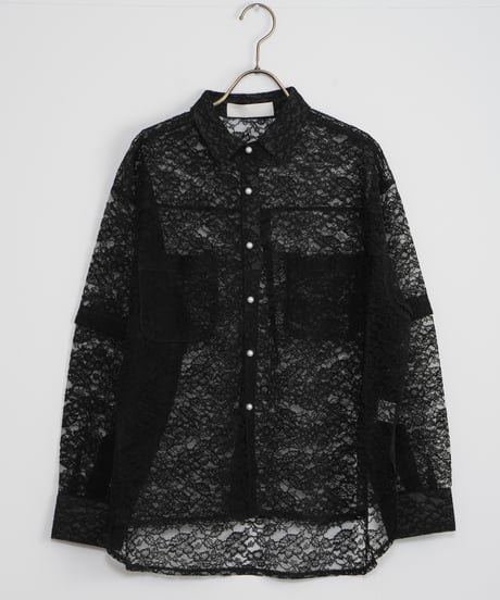 【MARILYN MOON】Organdy lace 2way shirt_240115005079