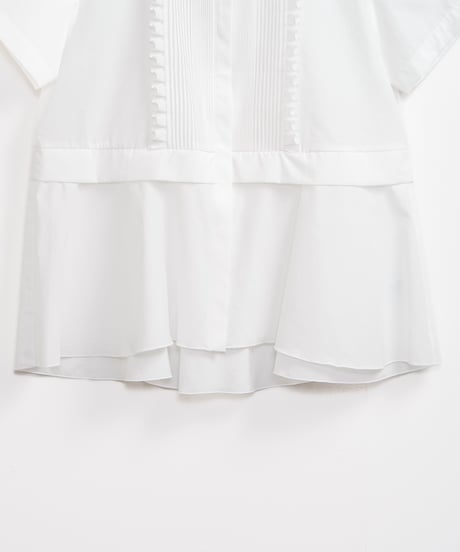 【MARILYN MOON】Tuck frill flare half sleeve shirt_2403250006156