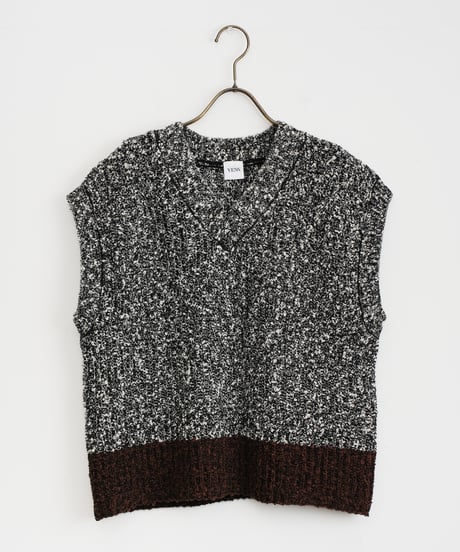 【YENN】BI COLOR KNIT VEST_250730003042