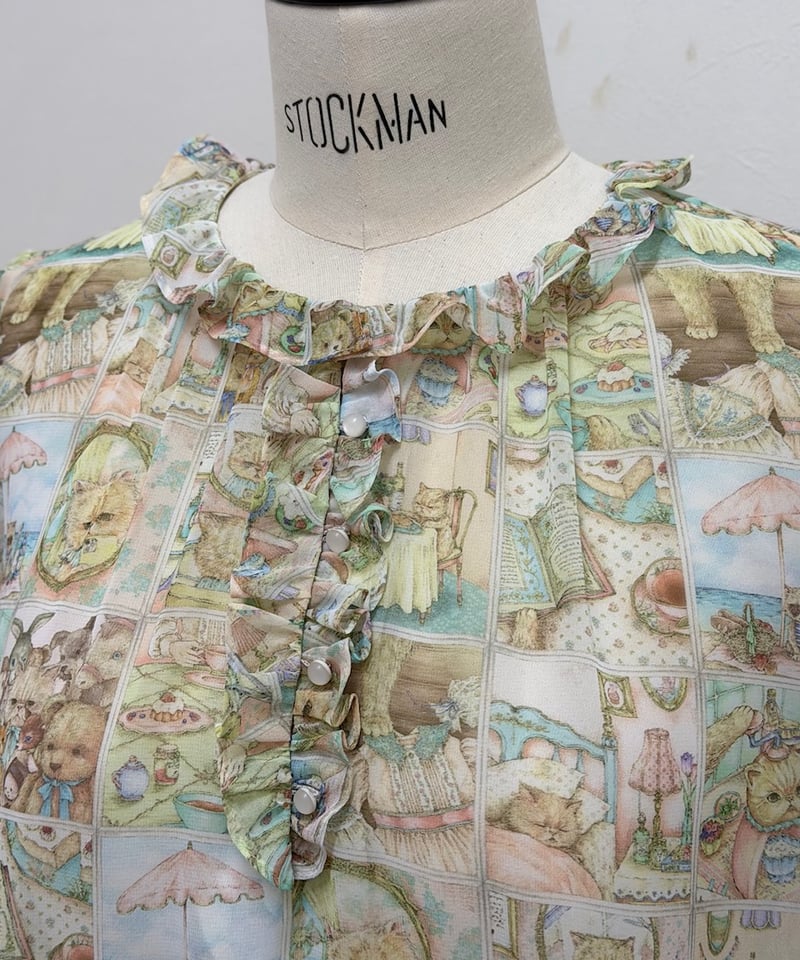 【新品】yukiemon トップス　3Lサイズ yukiemon】※数量限定※5部袖テキスタイルブラウス（M・3L） | EGAMI OFF