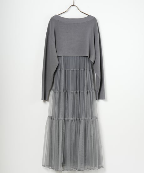 【COCO DEAL】ニットセットチュールティアードワンピース_241227000259