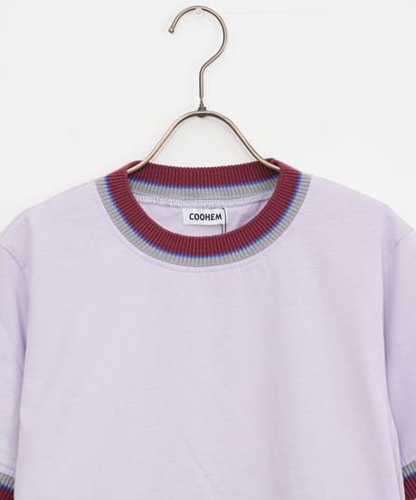 【COOHEM〈women’s〉】KNIT DETAIL RINGER T-SHIRT