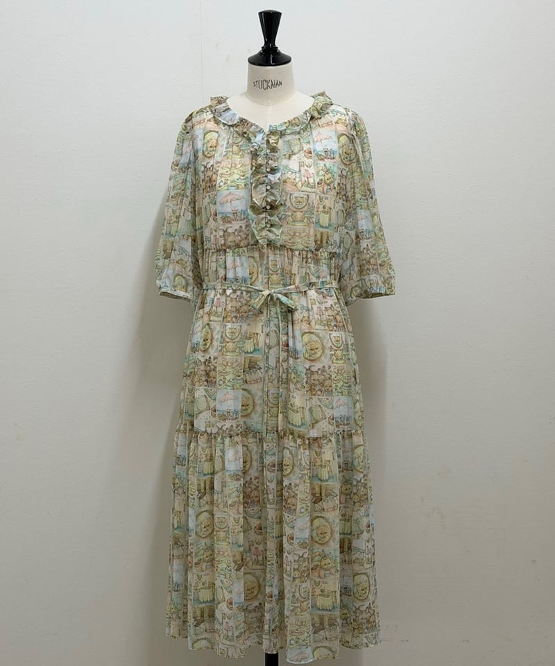 yukiemon】5部袖テキスタイルワンピース/ペチなし（M・3L） | EGAMI