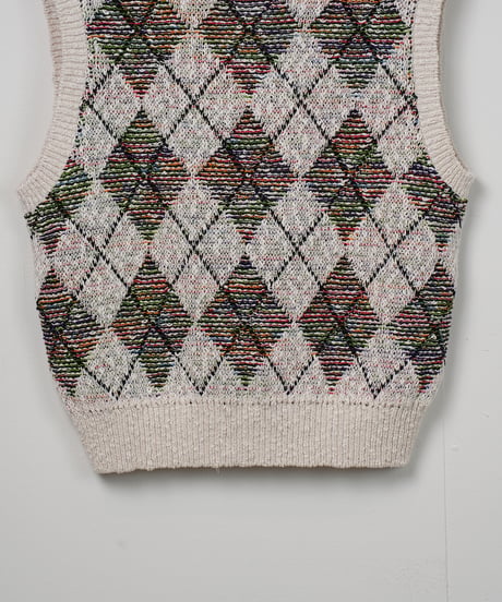 【COOHEM〈women's〉】SUMMER ARGYLE KNIT V/T_250228003386