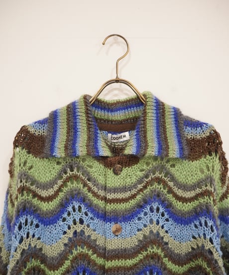 【COOHEM〈men's〉】MOHAIR WOOL MULTI BORDER KNIT CARDIGAN