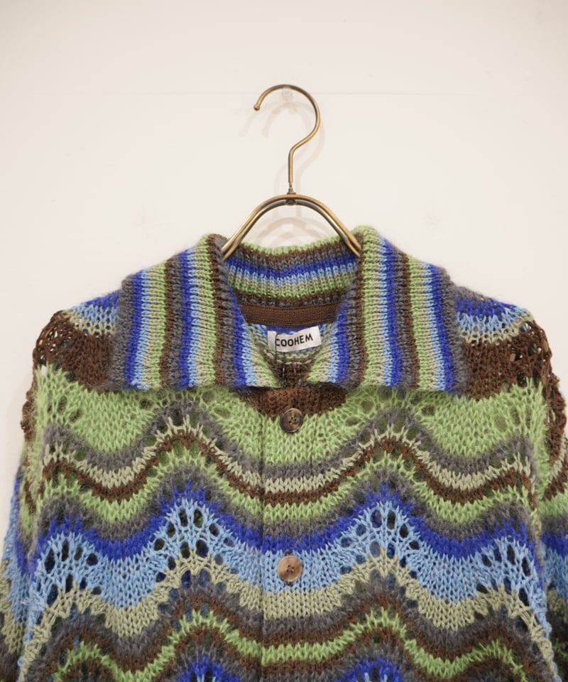 COOHEM〈men's〉】MOHAIR WOOL MULTI BORDER KNIT CA