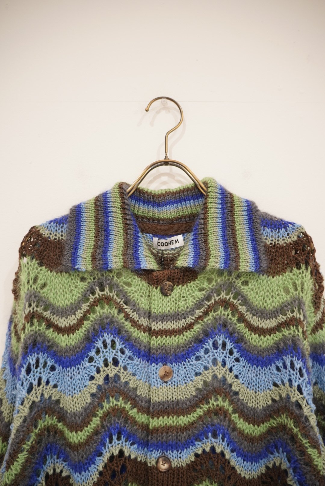 COOHEM〈men's〉】MOHAIR WOOL MULTI BORDER KNIT CA