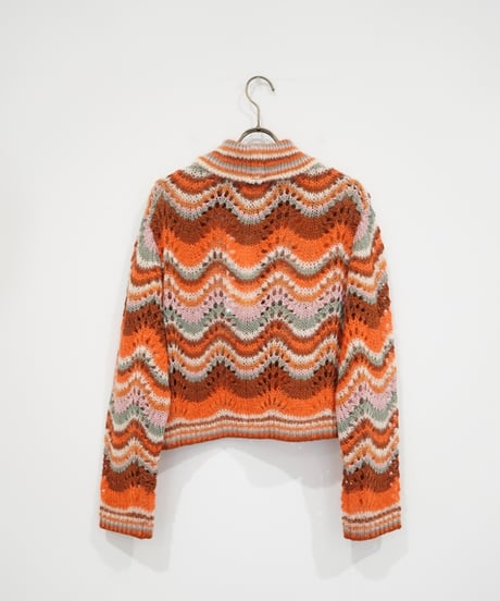 【COOHEM】MOHAIR WOOL MULTI BORDER KNIT CARDIGAN