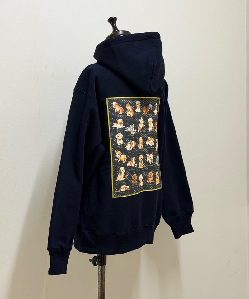 yukiemon】こいぬ図鑑スエットパーカー・ネイビー（M・3L） | EGAMI