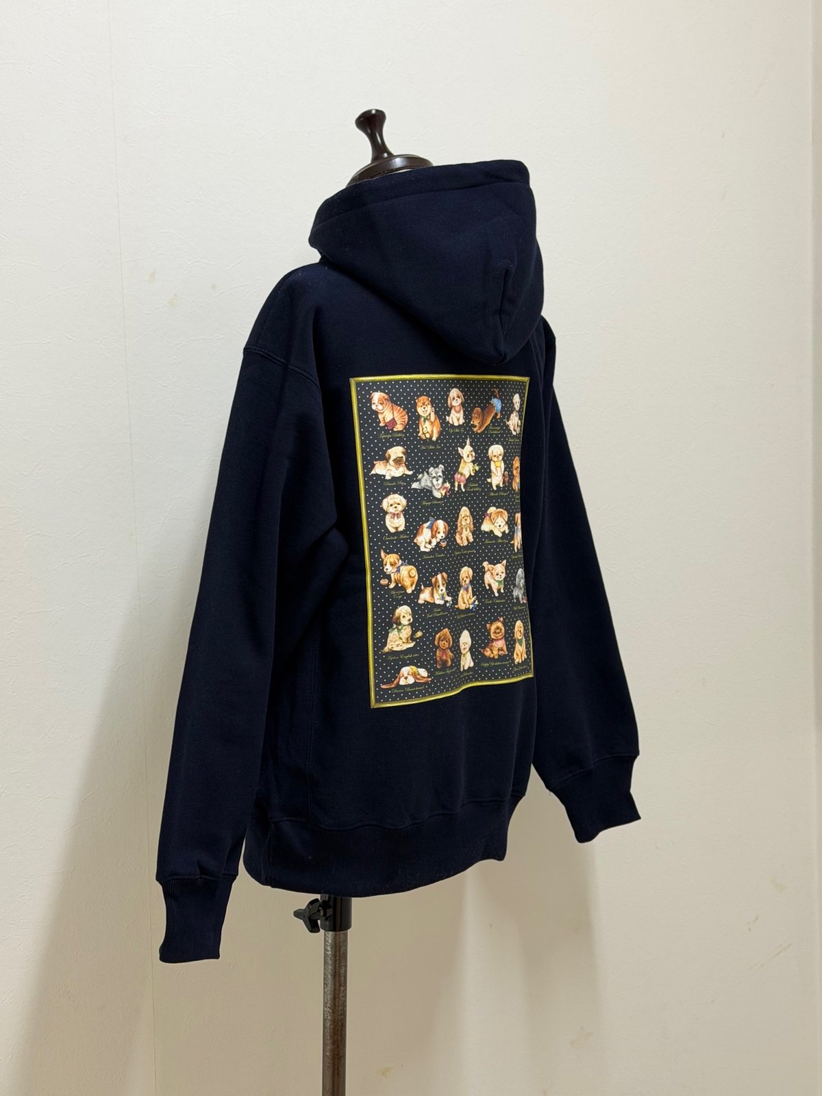 yukiemon】こいぬ図鑑スエットパーカー・ネイビー（M・3L） | EGAMI
