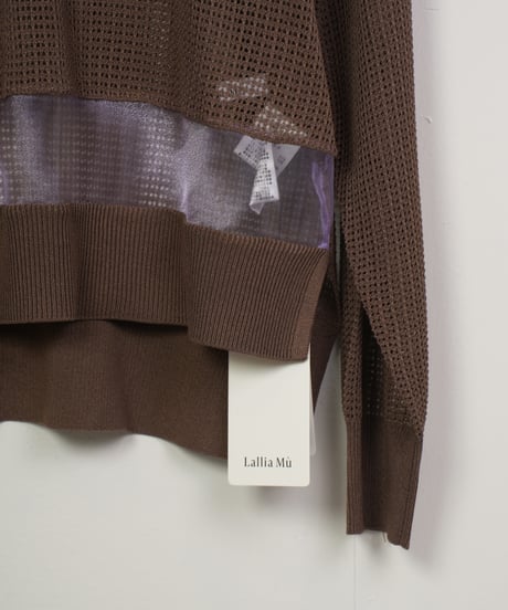 【Lallia Mû】バイカラーシアーニットプルオーバー_250213002253