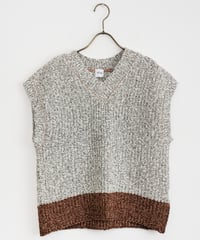 【YENN】BI COLOR KNIT VEST_250730003042