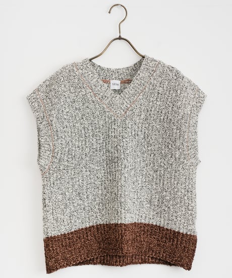 【YENN】BI COLOR KNIT VEST_250730003042