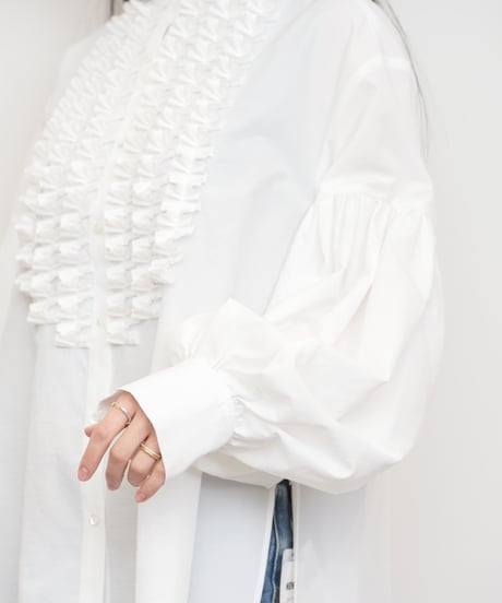 【MARILYN MOON】Modern tuck frill blouse_240127005630