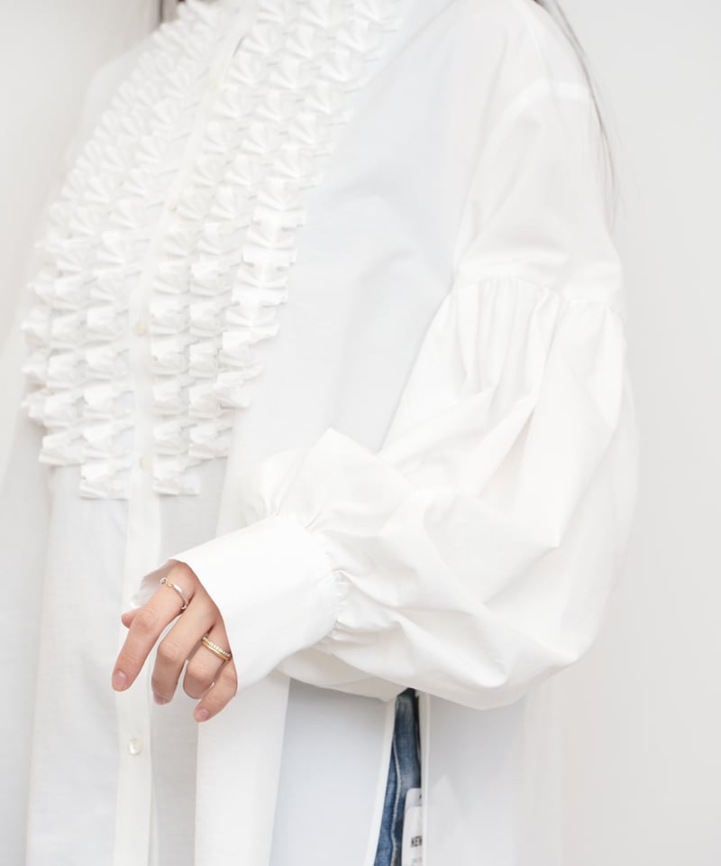 MARILYN MOON】Modern tuck frill blouse_24012700