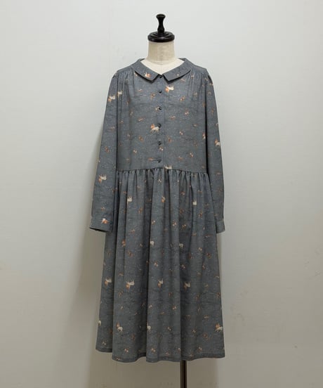 ✨ユキエモンyukiemon 秋テキスタイルワンピプルミエールゆったり