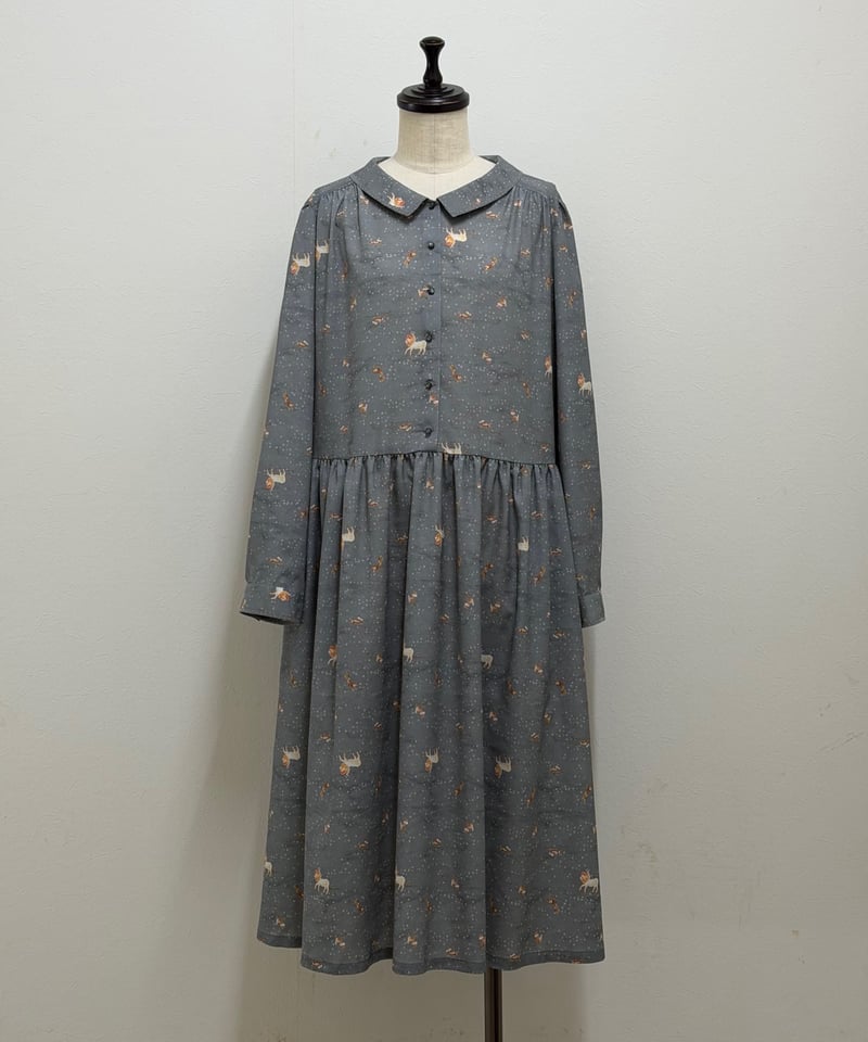 yukiemon】テキスタイルシックワンピース（デシン）（M・3L