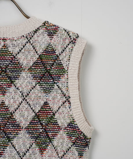【COOHEM〈women's〉】SUMMER ARGYLE KNIT V/T_250228003386