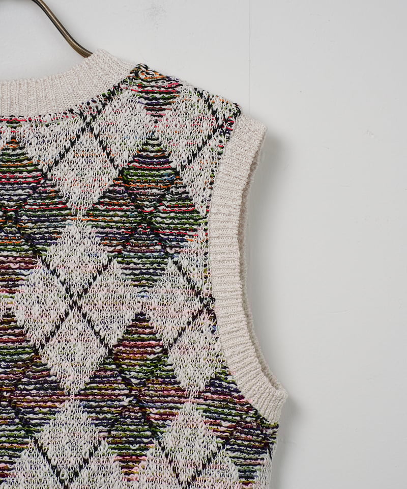 COOHEM〈women's〉】SUMMER ARGYLE KNIT V/T_2502280