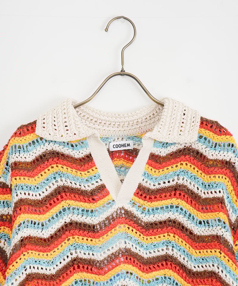 COOHEM〈women's〉】ZIGZAG SUKASHI KNIT P/O_250326