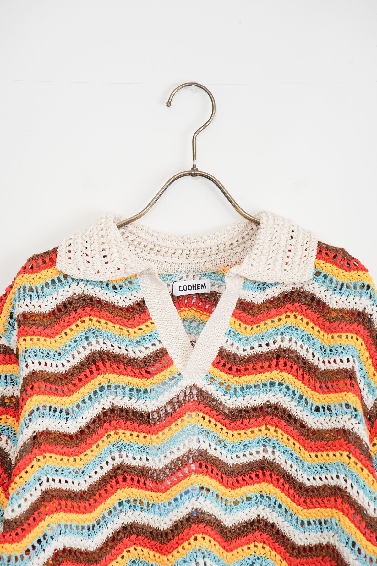 COOHEM〈women's〉】ZIGZAG SUKASHI KNIT P/O_250326