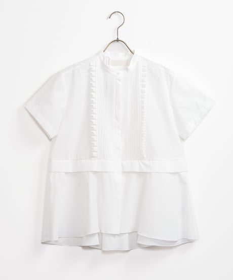 【MARILYN MOON】Tuck frill flare half sleeve shirt_2403250006156