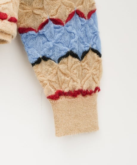 【COOHEM〈women's〉】MOHAIR WOOL TUCK BORDER KNIT PULLOVER