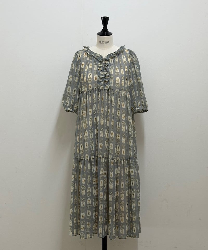 yukiemon】5部袖テキスタイルワンピース/ペチなし（M・3L） | EGAMI