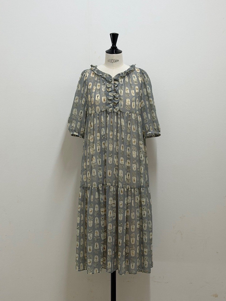 yukiemon】5部袖テキスタイルワンピース/ペチなし（M・3L） | EGAMI