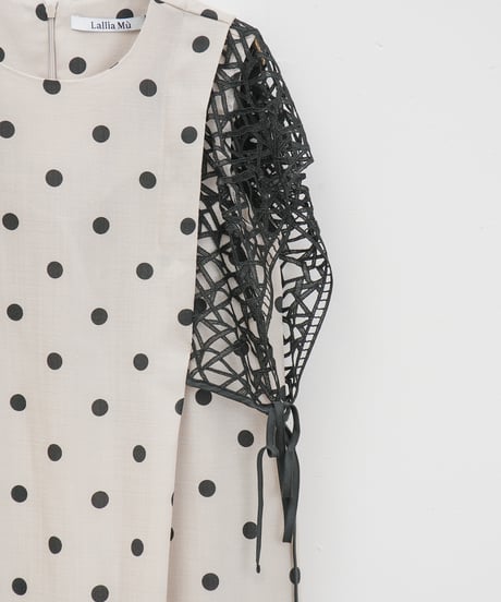 【Lallia Mû】クロッシェレースドットドレス_250408005961