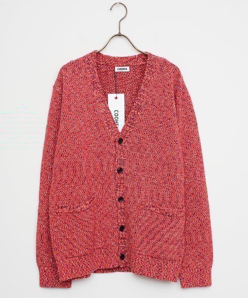 COOHEM〈men's〉】FLECKED COTTON KNIT CARDIGAN_250