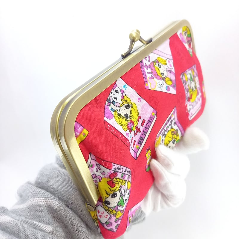 いちごがま口ポーチ COACH】コーチ ぺブルレザー キスロック がま口