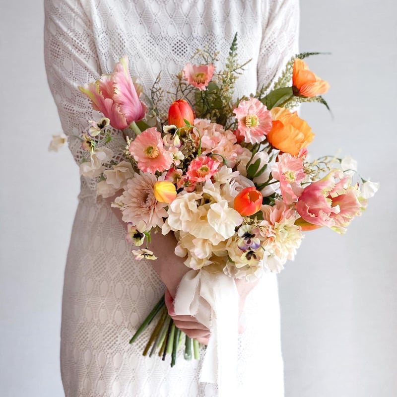 岩堀様専用】チューリップ＆ポピーのオレンジブーケ | atelier noix