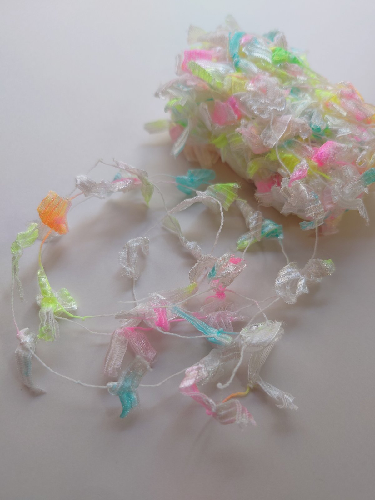 54，ジャンクジャーナル素材。手染めフリンジ加工裂き布リボン 99