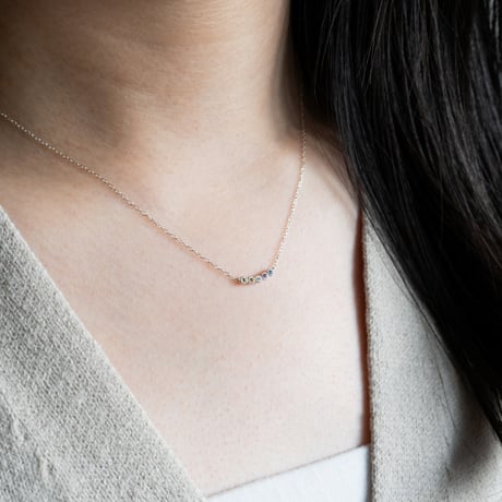 大切な人の宝石を紡ぐネックレス【選べる誕生石-5石-】｜サージカルステンレス（金アレ対応素材）｜Family Necklace（ファミリーネックレス）｜Artisan Works