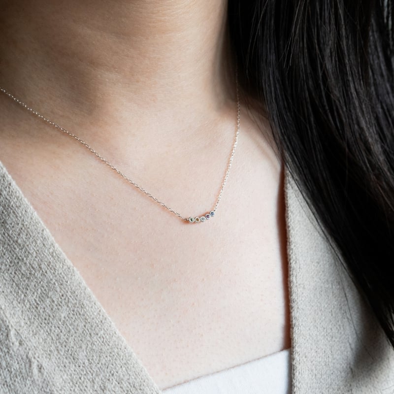 大切な人の宝石を紡ぐ【5石】-Family Necklace（ファミリーネックレス