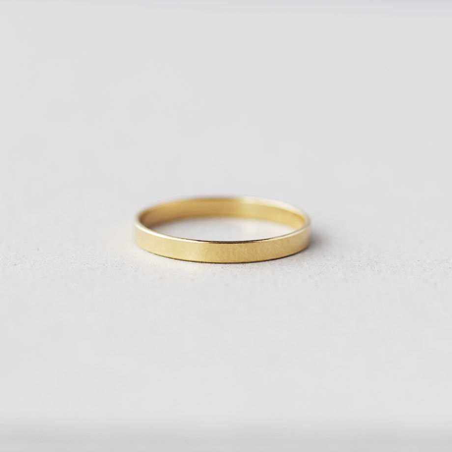 gram 指輪　flat K10 basic K10 YG〉border ring / flat / 2mm | glanta