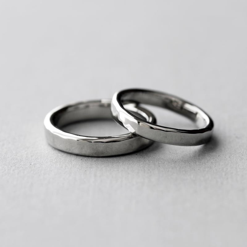 鍛造製法の結婚指輪 【2本セット】｜ プラチナ950｜幅約3.8mm