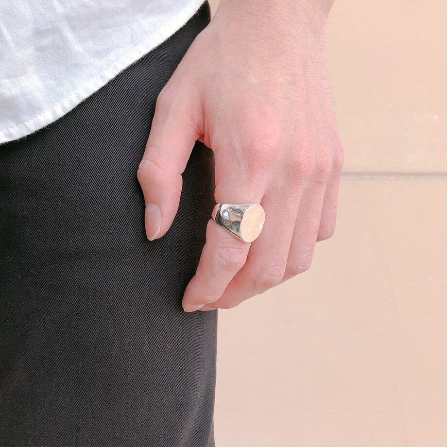 シグネットリング【ELLIPSE RING/印台打刻可能】｜Silver925