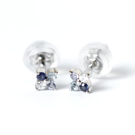 大切な絆を誕生石で紡ぐピアス【4石-選べる誕生石】｜Pt950｜Family Pierce Tetra（ファミリーピアス・テトラ）｜Artisan Works